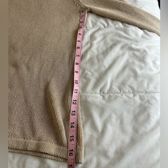 J. McLaughlin Beige Crewneck Sweater with Button Accents - Picture 7 of 8